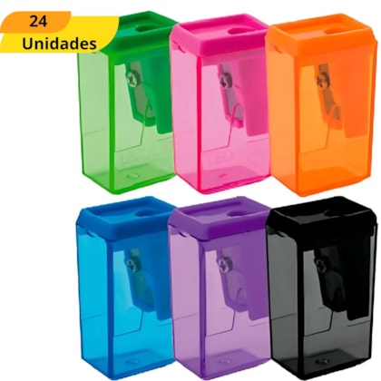APONTADOR PLAST C/DEP RET 40MM LEO E LEO 4745 - CX 24 UNIDADES