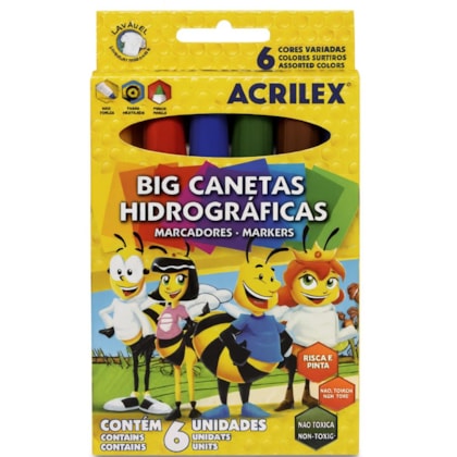 Big Canetinhas Abelhinhas C/6 Acrilex