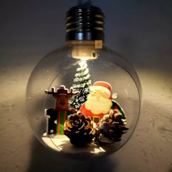 Bola De Natal Luz Led E Papai Noel Enfeite Natalino Arvore