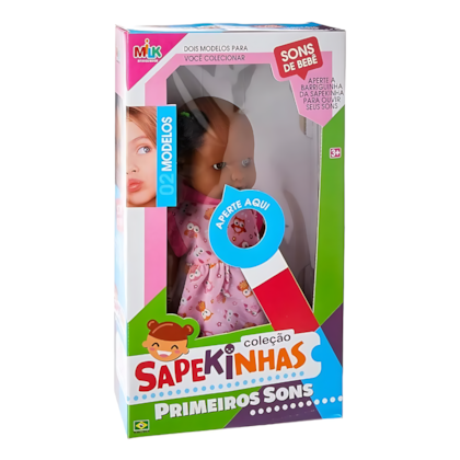 Boneca Sapekinha Negra Primeiros Sons Milk