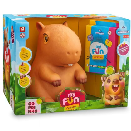 Boneco Capivara Cofrinho Surpresa Olhos Brilham No Escuro Vinil