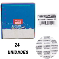 BORRACHA BRANCA 60 YINS YP8401 - CX 24 UNIDADES