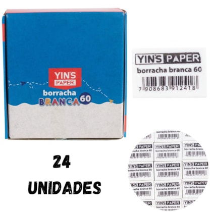 BORRACHA BRANCA 60 YINS YP8401 - CX 24 UNIDADES