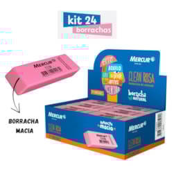 BORRACHA CLEAN ROSA MERCUR 031 - CX 24 UNIDADES
