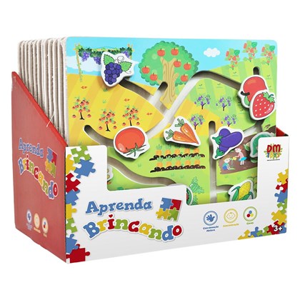 Brinquedo Pedagógico Educativo para Bebê em Madeira Frutas
