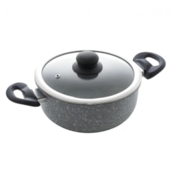 Caçarola de Indução c/Tp de Vidro 22cm Granilite Cinza Coliseu
