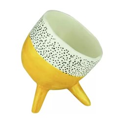 Cachepot Ceramica Bended Bright Amarelo House 44341