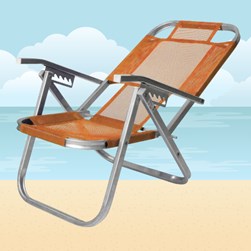 Cadeira Praia Laranja Aluminio Botafogo