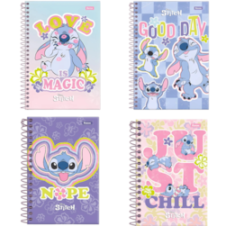 Caderno 1/4 Capa Dura 80 folhas Stitch Foroni