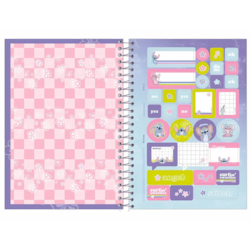 Caderno 1/4 Capa Dura 80 folhas Stitch Foroni