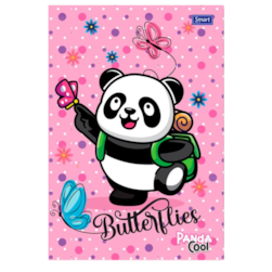 Caderno 1/4 Panda Broch Capa Dura 80 Folhas Smart