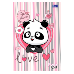 Caderno 1/4 Panda Broch Capa Dura 80 Folhas Smart