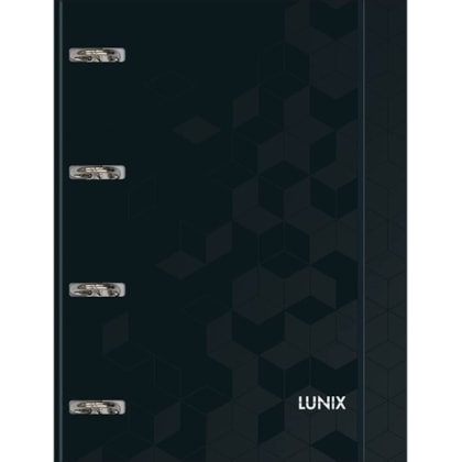 Caderno Argolado Cartonado Universit¿rio com El¿stico Lunix Preto 80 Folhas