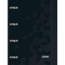 Caderno Argolado Cartonado Universitário com El¿stico Lunix Preto 80 Folhas