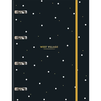 Caderno Argolado Cartonado Universitário Com Elástico West Village 80 Folhas