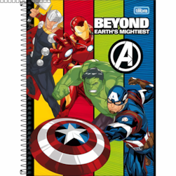 Caderno Capa Dura Universitário 1 Matéria Avengers Fit 80 Folhas