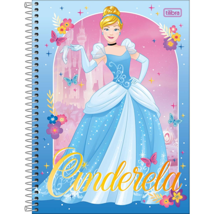 Caderno Capa Dura Universitário 1 Matéria Princesas Fit 80 Folhas