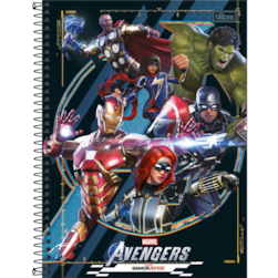 Caderno Capa Dura  Vingadores 1 Materia 80 Folhas Tilibra