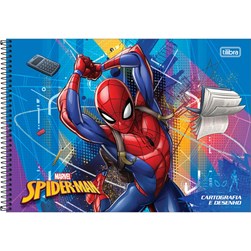 Caderno de Cartografia e Desenho Espiral Capa Dura Spider-Man 80 Folhas