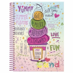 Caderno Espiral Love Candy 15mat 300fls Kajoma