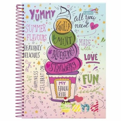 Caderno Espiral Love Candy 15mat 300fls Kajoma