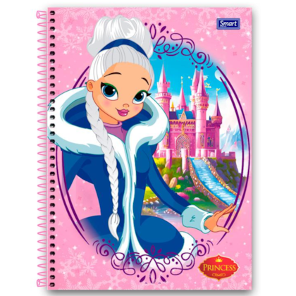 Caderno Princess Capa Dura 80fls 1mat Smart