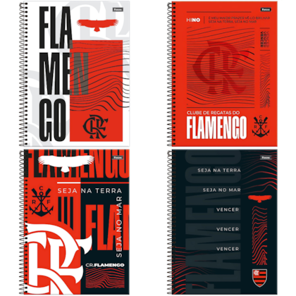 CADERNO UNIV CAPA DURA 1MT 80FLS FLAMENGO FORONI