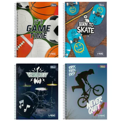 Caderno Vibe Masc 160fls Tilibra