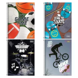 Caderno Vibe Masc 256 folhas Tilibra