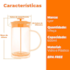 CAFETEIRA PRENSA FRANCESA LYON PRETA 600ML