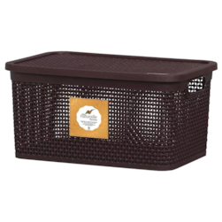 Caixa Rattan 15lt Marrom Rischioto