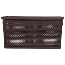 Caixa Rattan 15lt Marrom Rischioto