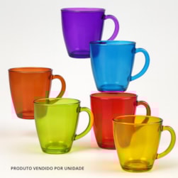 Caneca em Vidro Colorida 350ml Chazak