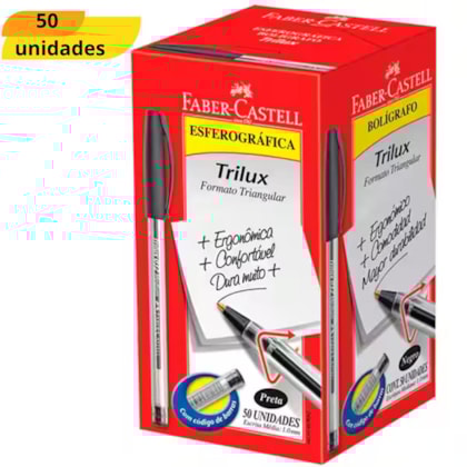CANETA ESF TRILUX MD PT FABER CASTELL 032PR - CX 50 UNIDADES