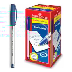 CANETA ESF TRILUX MEDIA AZ FABER 032/AZ - CX 50 UNIDADES