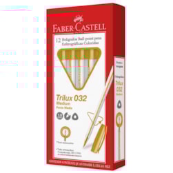 CANETA TRILUX COLORS OURO FABER CASTELL 032/OURO - CX 12 UNIDADES