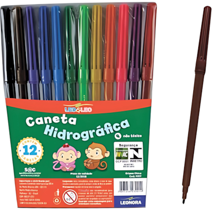 Canetinha Hidrográfica 12 Cores Leo E Leo