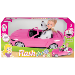 Carrinho Flash Girl C/boneca Tk Toys 400