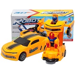 Carrinho Transformers Vira Robô Com Luz E Som Bate Volta Toy King