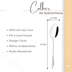 COLHER DE SOBREMESA INOX