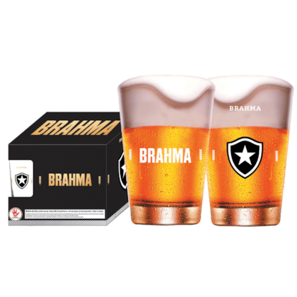 Conj 4 Copos Brahma 350ml Botafogo Globimport 8608580