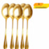 CONJ 6 COLHERES P/MESA INOX POSITANO DOURADO COLISEU 1314 - CX 6 UNIDADES