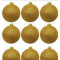 CONJ 9 BOLAS DE NATAL 4CM DOURADA CASAMBIENTE N...
