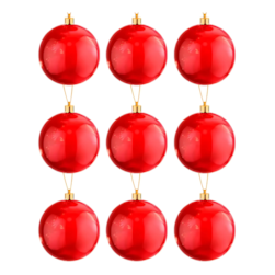 CONJ 9 BOLAS DE NATAL 6CM VERMELHO CASAMBIENTE NATAL031