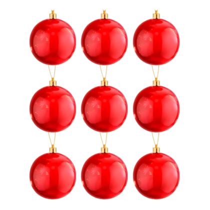 CONJ 9 BOLAS DE NATAL 6CM VERMELHO CASAMBIENTE NATAL031