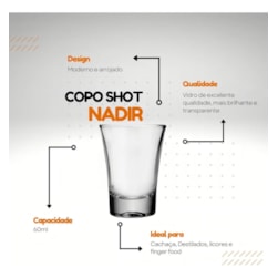 COPO DOSECACHACA TEQUILA VODKA 60 ML - CX 24 UNIDADES