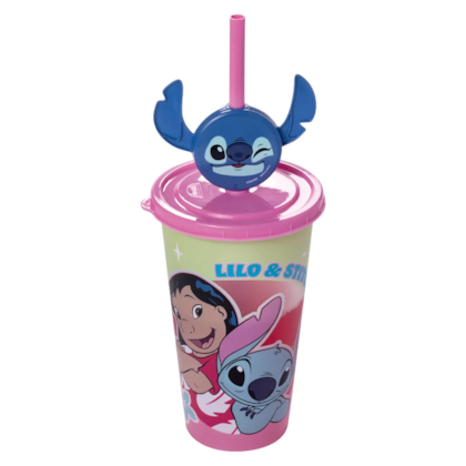 COPO REFRI COM PIN LILO & STITCH 500ML PLASUTIL
