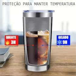 Copo Termico Inox Preto C/tp 600ml Coliseu
