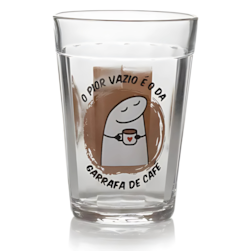 Copo Vidro Mensagens Café 190ml
