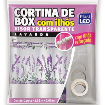 Cortina de Box c/Visor Ret Lavanda Plast-Leo